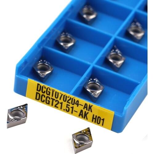 DCGT070202 DCGT070204 DCGT070208-AK H01 100% original CNC lathe tool Cutting insert Aluminum turning tool Carbide Milling insert