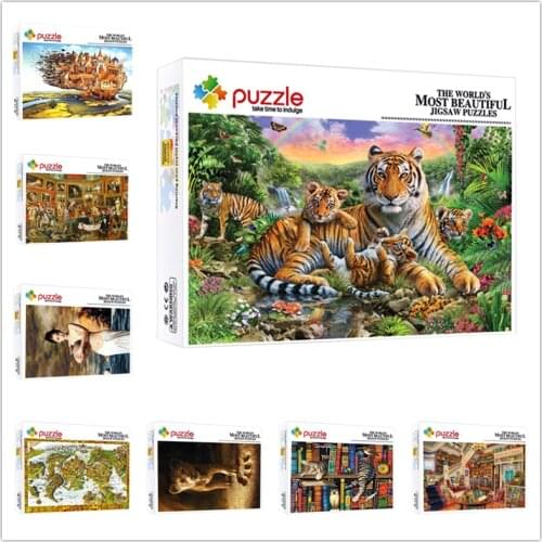 Wooden Jigsaw Puzzle 500 Pieces Intellectual Games Educational Toys for Children Kids Boys Girls Holiday Birthday Gifts