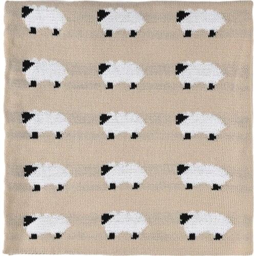 Baby blanket cream sweater knit koyuncuk themed 100 pure acrylic healthy product 80x80cm