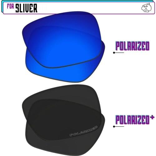 EZReplace Polarized Replacement Lenses for - Oakley Sliver Sunglasses - Black P Plus-Navy P