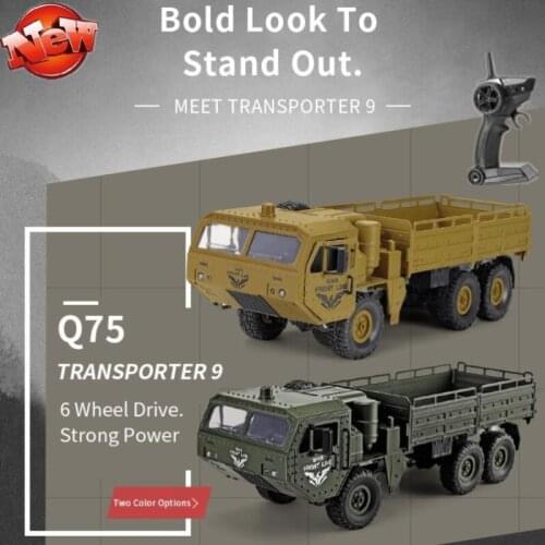 Remote control truck RC 1:26 2.4Ghz radio remote control car 6WD military truck off-road tracked remote control truck toy gift