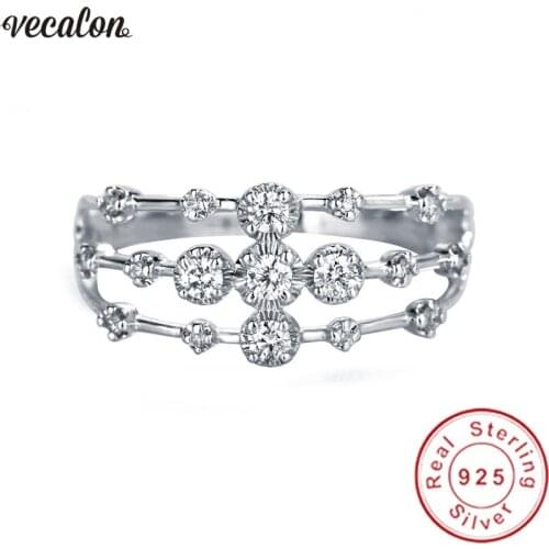 Vecalon Charm joint Ring 100% Soild 925 Sterling Silver Sona 5A Zircon Cz Engagement wedding Band rings for women Finger Jewelry
