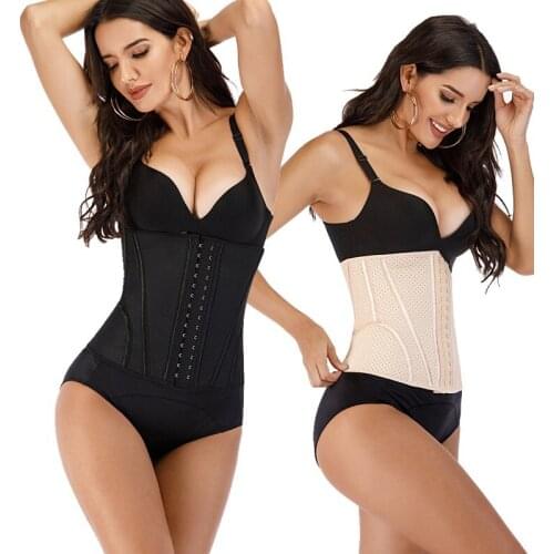 Waist trainer shapers women waist control corset and bustier steel bone waist slimming modeling strap belt latex rubber corsets