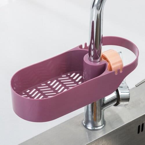 Creative Spiral Buckle Kitchen Multifunctional Sink Drain Basket Hanging Rectangular Plastic Shelf Storage Rack Kitchen Items