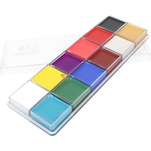 Face Paint Oil Pigment Waterproof And Sweat Resistant Art Profession Party Stage Tools Oil Pigment 12 Colors Facial body paint