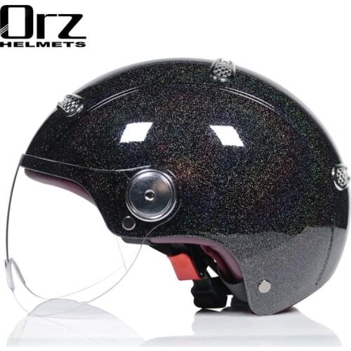 Motorcycle Helmet Single Lens Visors Moto Helmet Bicycle Men Women Summer Scooter Casco