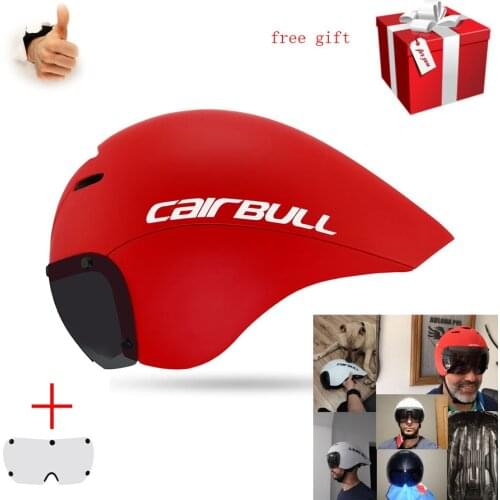 CAIRBULL Cycling Helmet Bike Racing Goggles MTB Helmet Cover Triathlon Time Bike Helmet Pneumatic TT Road Bicycle Helmet 2 Lens