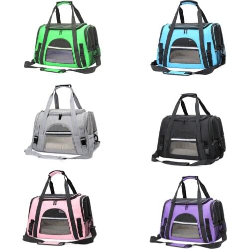 Soft Pet Carriers Portable Breathable Foldable Bag Cat Carrier Dog Bags Outgoing Travel Pets Handbag With Locking Safety Zippers