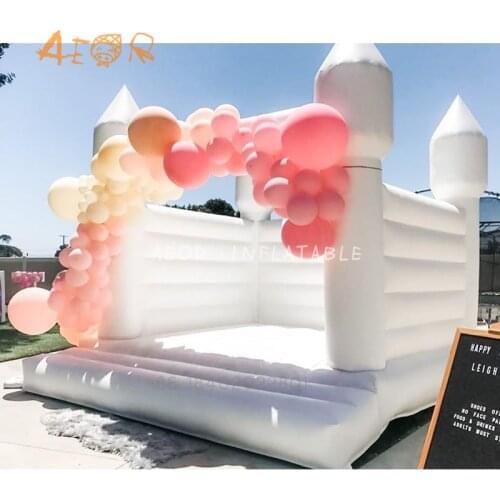 White moonwalk jumper bouncy jump castle inflatable bouncer commercial bounce house for kid