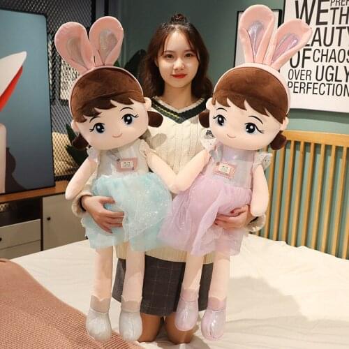 Cute hot new 45/55/80/105/140cm plush girl doll very soft Sofa decoration Soothing doll Pillow christmas gift for kid friend