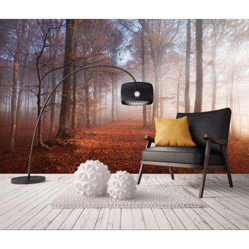 CJSIR Custom Wallpaper Fresh and Simple Beautiful Forest Trees Fog Mural TV Background Wall Home Decoration 3d Wallpaper Decor