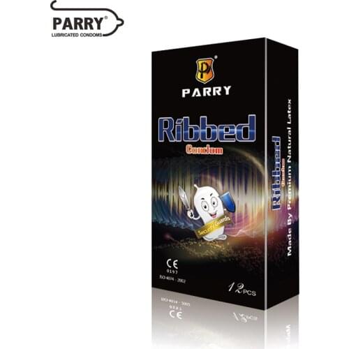 PARRY CONDOMS 12PCS Surface Threaded Condom Super Lubricated Condom Male Skin-Friendly Large Oil Volume Natural Lat