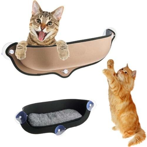Durable Indoor Cat Hammock Window Bed Soft Cat Hanging Shelf Seat Window Mount Cat Bed House With Cushion For Kitten Cat Basking