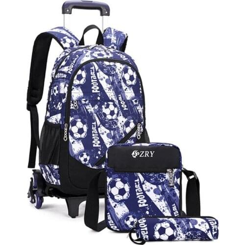 For Boys Girls Rolling Luggage Backpack for School & Travel 6 Wheels Kids Rolling Backpack Wheeled Backpack