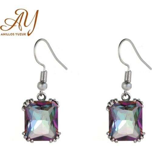 Earring earrings anti-allergy electroplating colorful zircon earring earrings