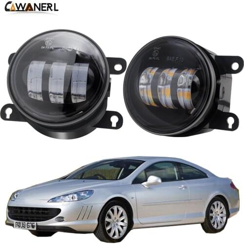 LED Fog Light Assembly For Peugeot 407 Coupe 6C_ 2005-2011 30W 6000LM Car Front Bumper Fog Lamp DRL White Amber H11 12V