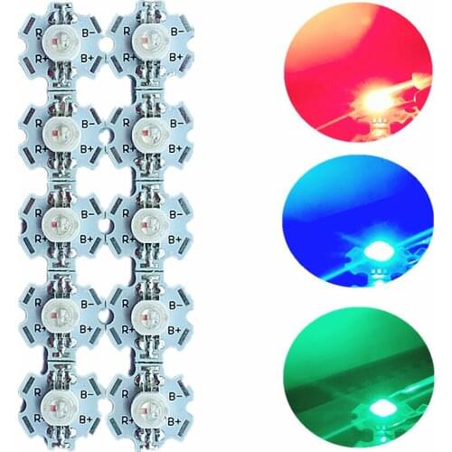 100PCS 3W RGB Color High Power 6pin LED Chip Light with 20MM star base for RGB LED Lamp
