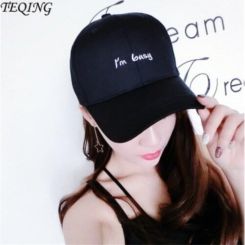 TEQING 2017 New Arrival Men and Women Hat Spring Casual Letter Hat I Am Busy Brand Letters Embroidery Baseball Caps Peaked Cap