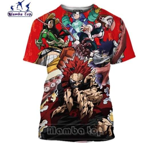 My Hero Academia T Shirt 3D Hot Cartoon Anime Tshirt O Neck Mens T-shirts Midoriya Izuku Hip Hop Tees Top Women Streetwear E017