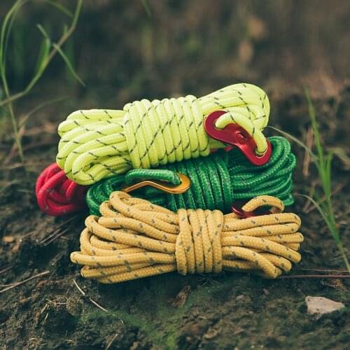 4M Outdoor Camping Tension Windproof Reflective Rope 4mm Thick Rope Tent Accessories Hiking Survival Equipment Accessories