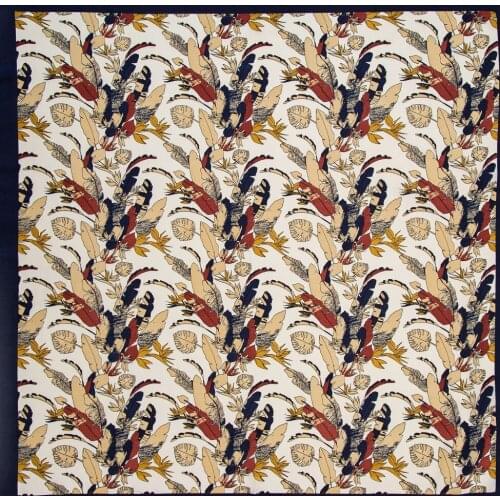 POBING Indian Feather Print Square Scarves Spain Hijab Stain Silk Scarf Women Office Lady Headband Small Foulards 70cm*70cm