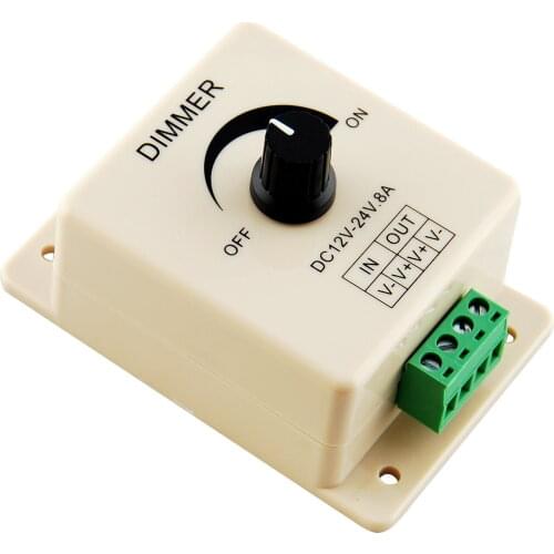 10PCS 12V 24V DC 8A Single Color LED Dimmer Switch Brightness Controller for Led Lamp Strip Light