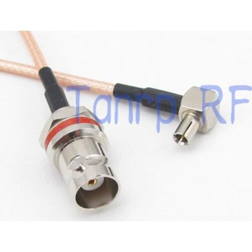 10pcs 6in mini BNC female nut bulkhead to TS9 male right angle RF adapter connector 15CM Pigtail coaxial jumper cable RG316