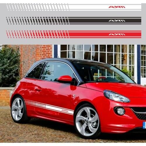 2PCS/lot Racing Sport Stripes Car Stickers for OPEL ADAM Waterproof Car Styling Sticker