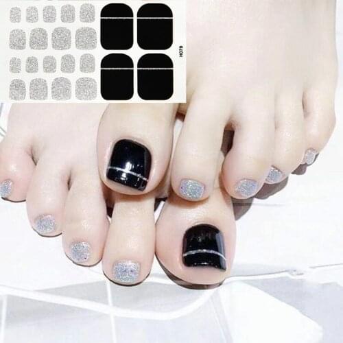 22Tips/Sheet Fashion Toenail Stickers Waterproof Non-toxic Sticker Charming Full Toenail Wrap DIY Nail Art Tool Pedicure Drop