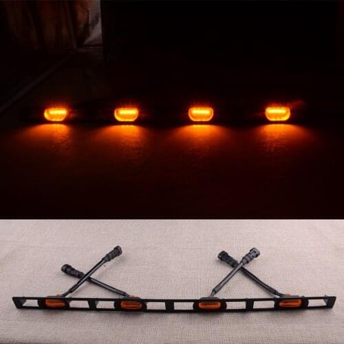 4 LED Front Bumper Hood Grille Amber Light Clearance Lamp Exterior Fit for Toyota Tacoma 2015 2014 2013 2012 Car Accessories