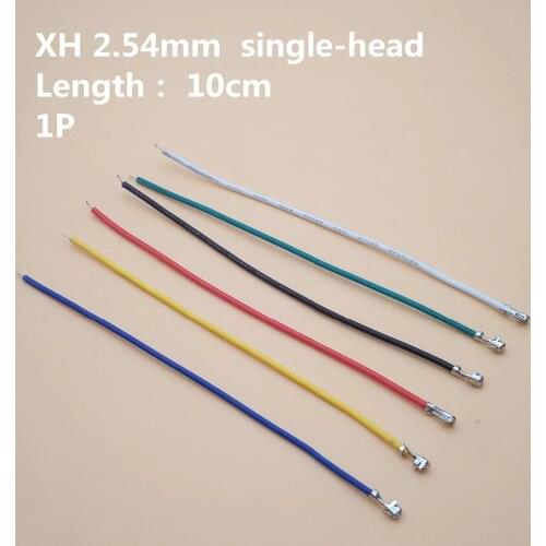40pcs/lot XH 2.54 Female Single Head Cable Jumper Wire 2.54mm Spring Terminal Wire 10cm 1P