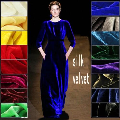 53color silk velour fabric silk velvet fabric for velvet dress silk fabric