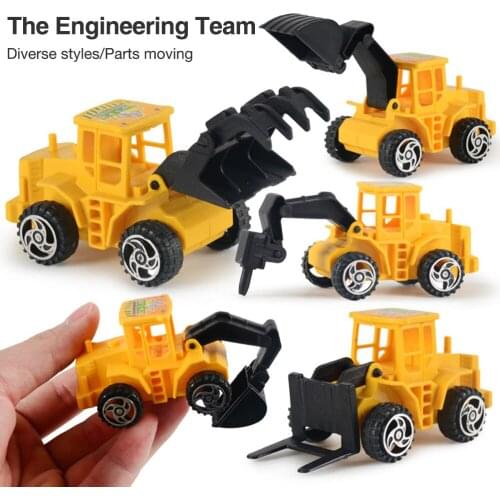 6pcs Children Mini Alloy Engineering Excavator Inertia Sliding Car Set Toys for Kids Boys Girls Gifts Education Toys