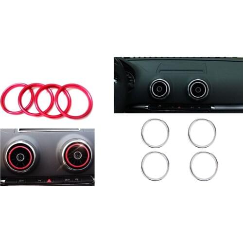 8x Air Conditioner Vent Outlet Rings Cover Trim for Audi A3 Easy install