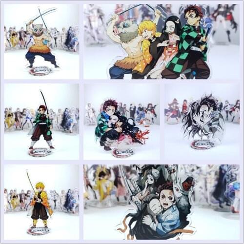Anime Demon Slayer Kimetsu no Yaiba figure cosplay toy Kamado Tanjirou Kamado Nezuko Inosuke acrylic doll 15cm