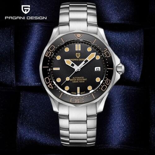 PAGANI DESIGN 2021 Top brand men mechanical wristwatches curved sapphire mirror waterproof 100M men automatic watches Japan NH35