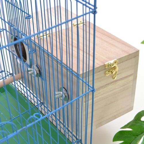 Wood Parrot Breeding Box Bird House Nest Breeding Decorative Pet Decoration Home Balcony Cages Accessories N0W8