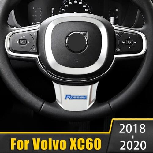Car Steering Wheel Circle Trim Ring Sequins Cover Decoration Sticker For Volvo XC60 XC90 V90 S90 2015-2018 2019 2020 Accessories