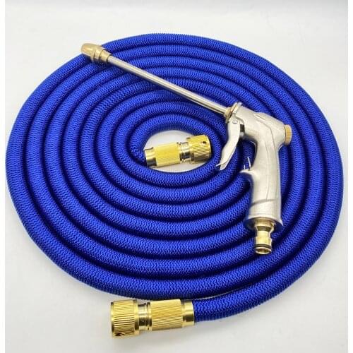 Flexible Garden hose With Metal Spray Water Gun Adjustable Nozzle Extensible Hose High Pressure Water Hose For Car Wash