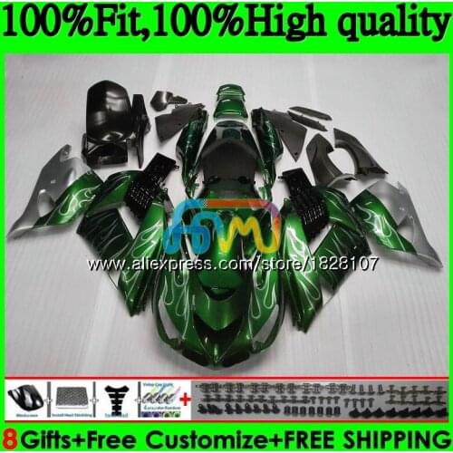 Injection For KAWASAKI ZX 14R ZX14R 06 07 08 09 10 11 Silver flames 21BS.42 ZZR1400 ZX-14R 2006 2007 2008 2009 2010 2011 Fairing