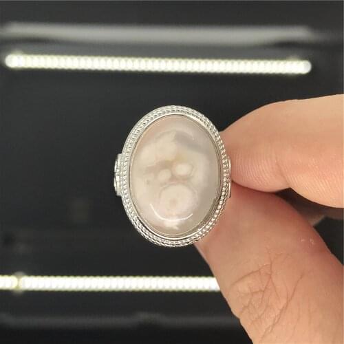 Top Natural Cherry Agate Crystal Ring For Women Men Love Gift Stone Silver 18x15mm Beads Gemstone Adjustable Ring Jewelry AAAAA