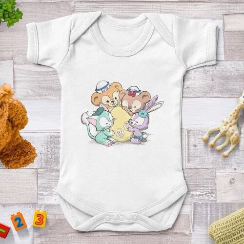 Summer Baby Rompers Short Sleeve Disney Bear Printed Cute Newborn Clothes Jumpsuits Baby Girl Rompers Harajuku Infant Bodysuit
