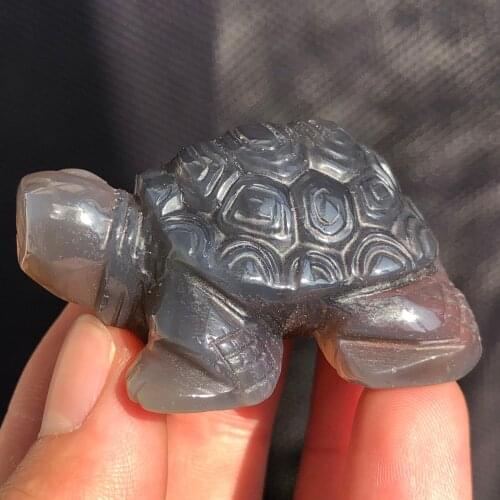 Turtle Small water turtle Natural Crystal Statue Pink Crystal Animal Sculpture Home Decoration