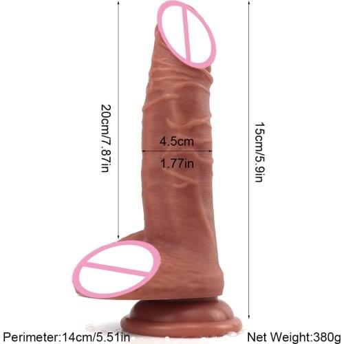 Soft Dual-Layer Silicone Material with Powerful Suction Cup Sex Toys for Woman Strapon Vagina Anal Erotic Sex Products