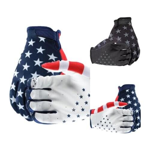 2020 New Full Finger stella a cinque punte bandiera americana guanti da equitazione per biciclette guanti da corsa per Motocross