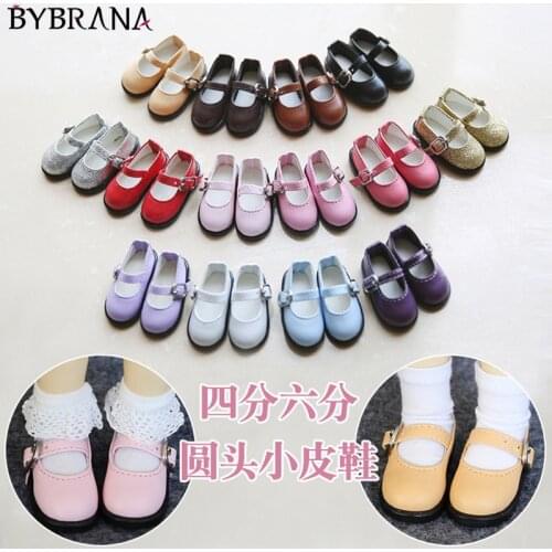 Bybrana SD BJD Doll Shoes Flat Head Small Shoes Multiple Colors Can Be Customized Suitable For 1/4 1/6 Size Dolls