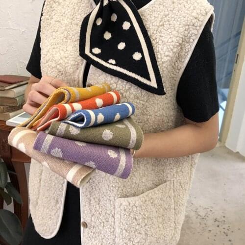 Creative Scarf Womens Knitting Autumn and Winter Perforated Knitting Scarf Warm Wave Point Winter Wool Scarf