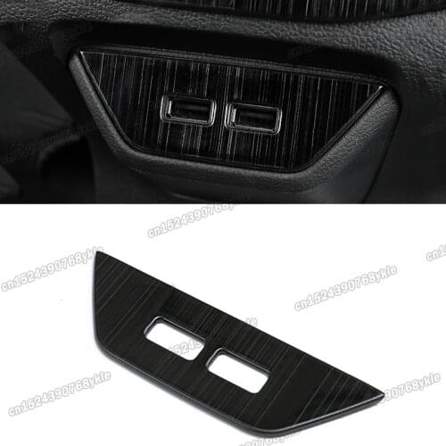 Lsrtw2017 for Volkswagen Vw T-roc Car Armrest Back USB Panel Trims Interior Accessories 2018 2019 2020 Stainless Steel