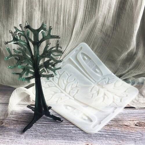 Christmas Tree Earrings Display Shelf Epoxy Resin Mold Pendant Necklace Showing Stand Rack Decorations Silicone Mould Dropship