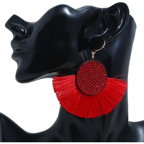 Ornate Wire Drop Earrings for women with faux leather inlay rhinestone design female charm Kolczyki